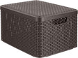 Curver Aufbewahrungskorb im Rattan-Stil l – mit Deckel – 36,4 Liter – braun