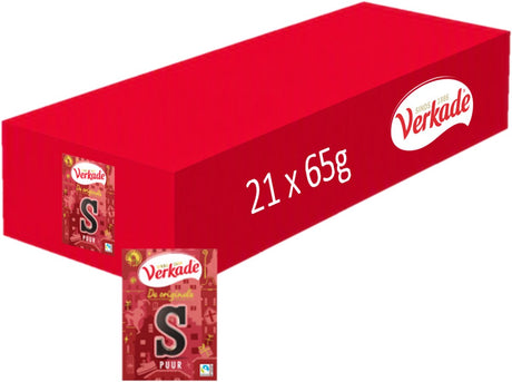 Verkade chocoladeletter puur - letter s - 21 x 65 gram