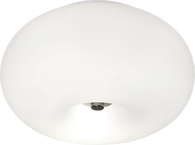 Eglo optica - plafondlamp - ø280mm. - nikkel-mat - wit