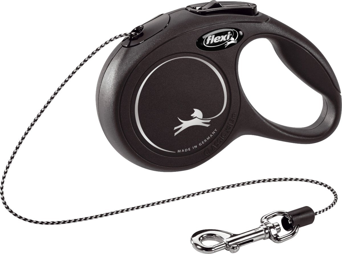 Flexi New Classic Cord – ausziehbare Leine für Katzen – New Classic Cat Cord XS schwarz