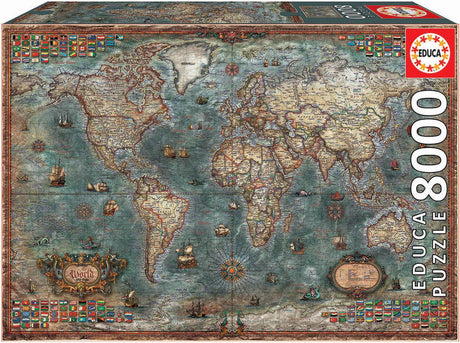 Educa - Puzzle - Historische Weltkarte - 8000 Teile - Puzzle