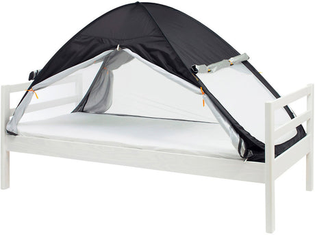 Deryan luxe bedtent pop up klamboe - 200x90cm - hoogste kwaliteit muggennet - 1mm gaas - verduisterend - zwart