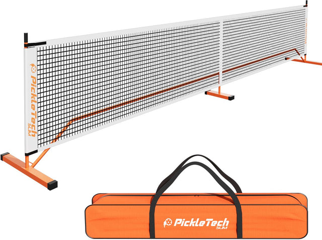 Ama sport pickleball net versterkt oranje – 3.0 pro – draagbaar wedstrijd net met tas – extra stevig frame –