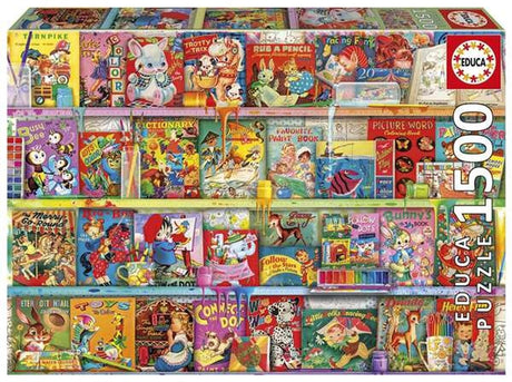 Educa-Puzzle „The Kitschy Funbook Nook“ – 1500-teiliges Puzzle für Erwachsene.
