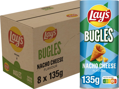 Lay's Bugles Nacho-Käse-Snackbox – Chips – 8 x 135 Gramm