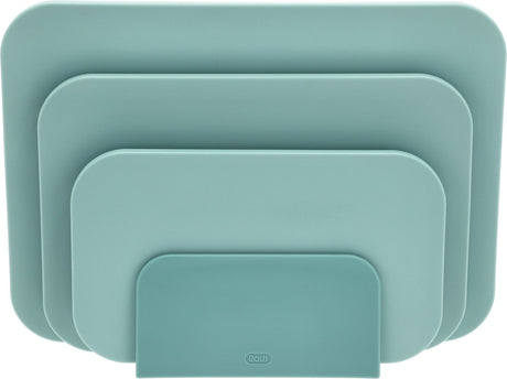 Rosti Choptima Schneidebrett-Set 35,5 x 7 x 26,5 cm Nordic Green – Kunststoff – 4 Schneidebretter – spülmaschinenfest – mit Halterung – Küche