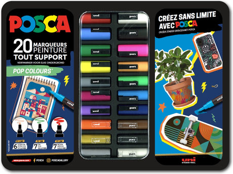 Posca Uni Uni Farbmarker Koffer Pop Farben 20 Stück
