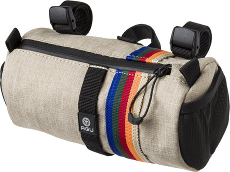 Agu venture vintage - stuurtas - fietstas - 1.5l - beige - waterafstotend - gerecycled polyester - mesh vakjes - 3m reflectie