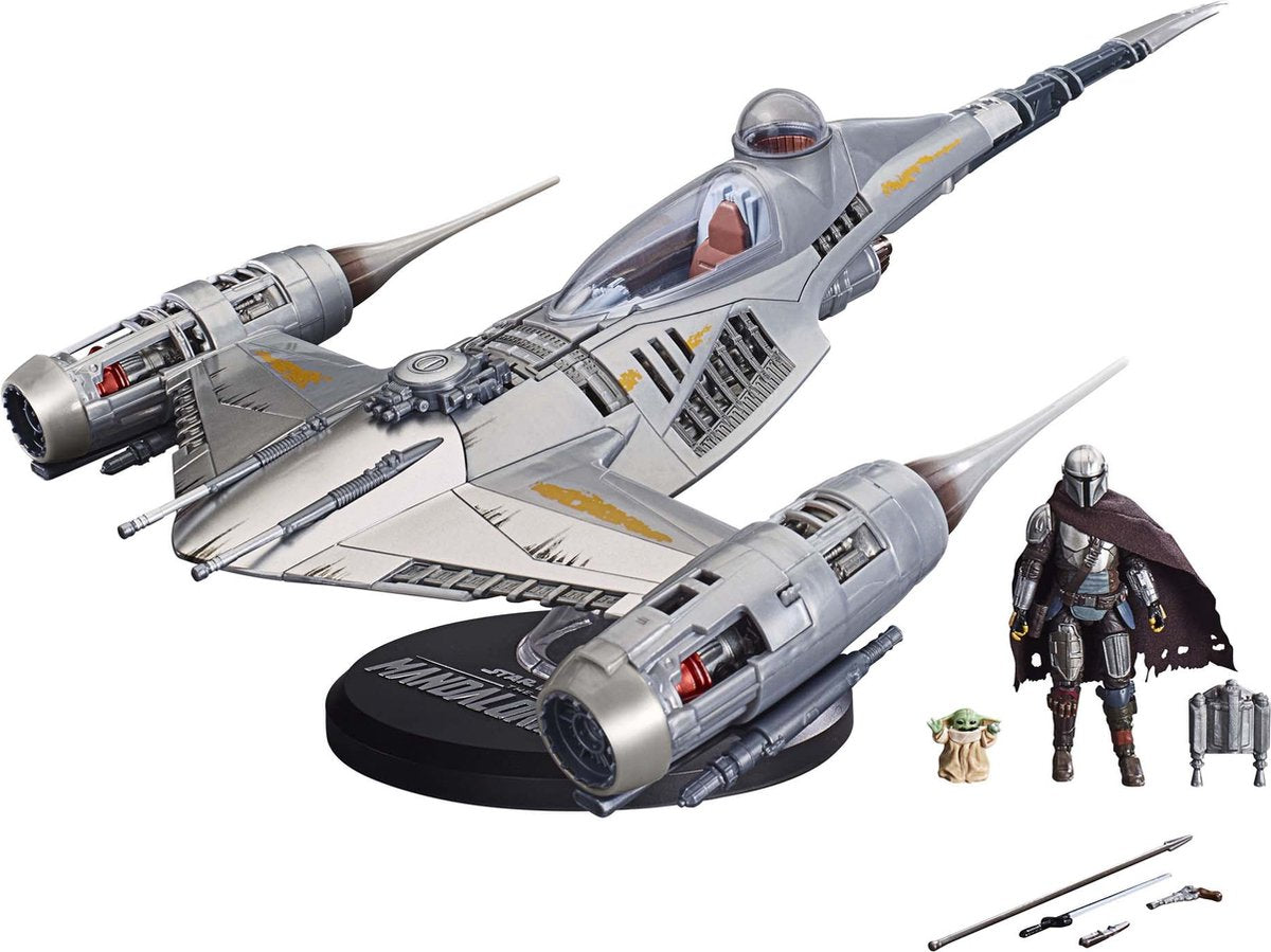 Hasbro The Mandalorian N-1 Starfighter, die Mandalorian Star Wars Figur Silber