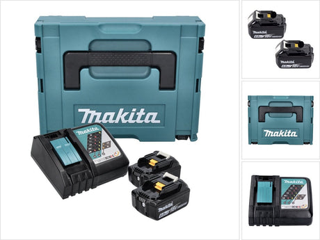 Makita 198116-4 18-V-Li-Ionen-Akku-Starterset (2x 6,0 Ah) in Mbox