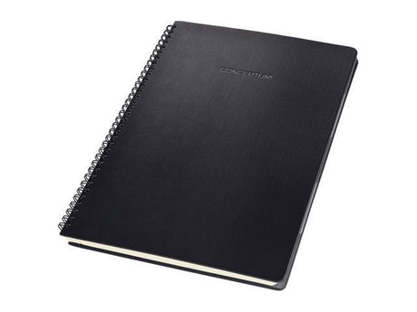 Sigel Spiral-Notizbuch Conceptum A4 schwarz Hardcover 160 Seiten kariert inkl. Tabs 80 Gramm Papier