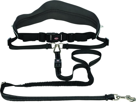Trixie Gehleine mit Hüftgurt freihändig – Gürtel – 120 cm x 12 cm – Schwarz