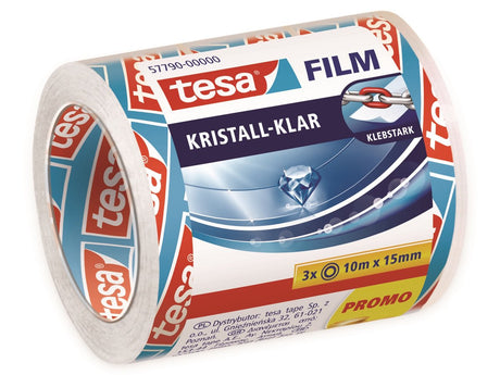 Tesa 57790-00000-01 Folie glasklar transparent (L x B) 10 m x 15 mm 3 Stück