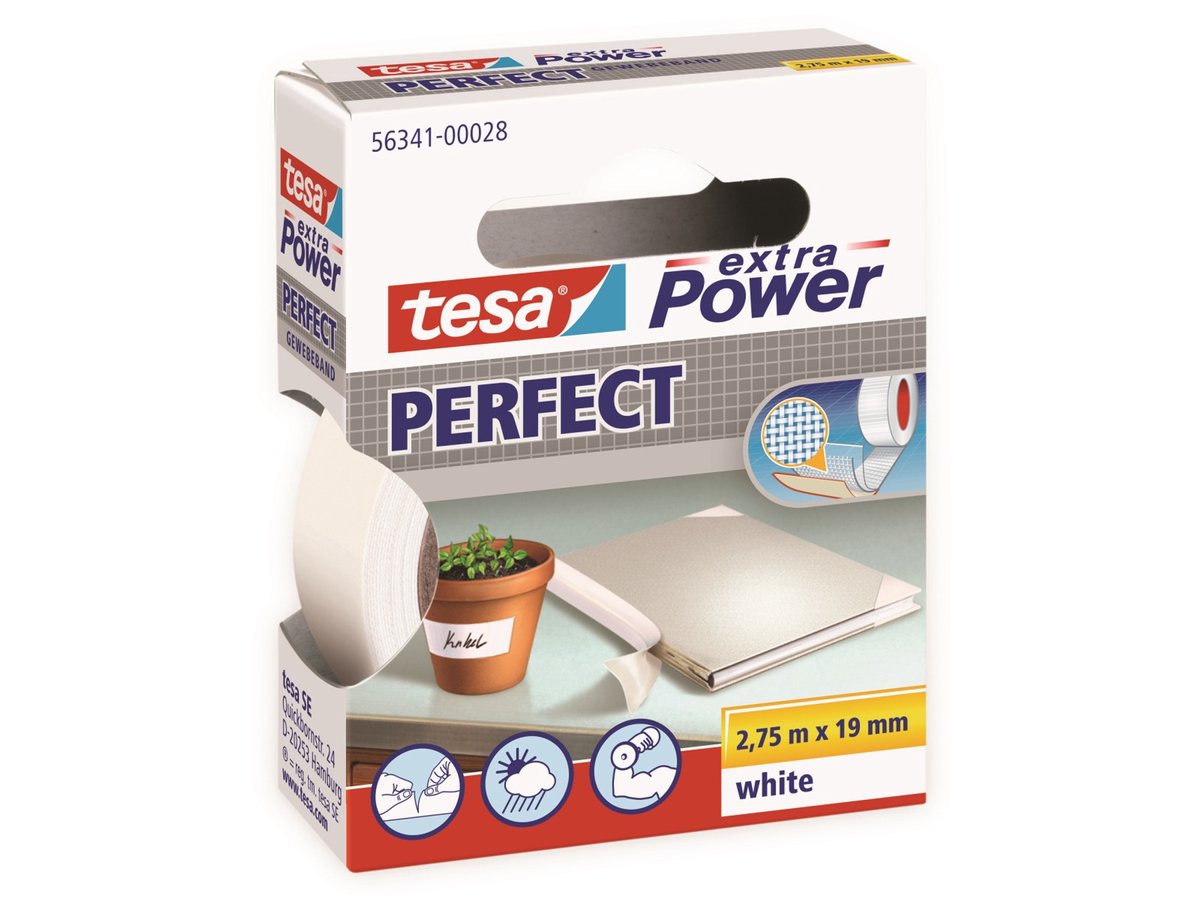 Quantore Textilband Tesa Extra Power Perfect White