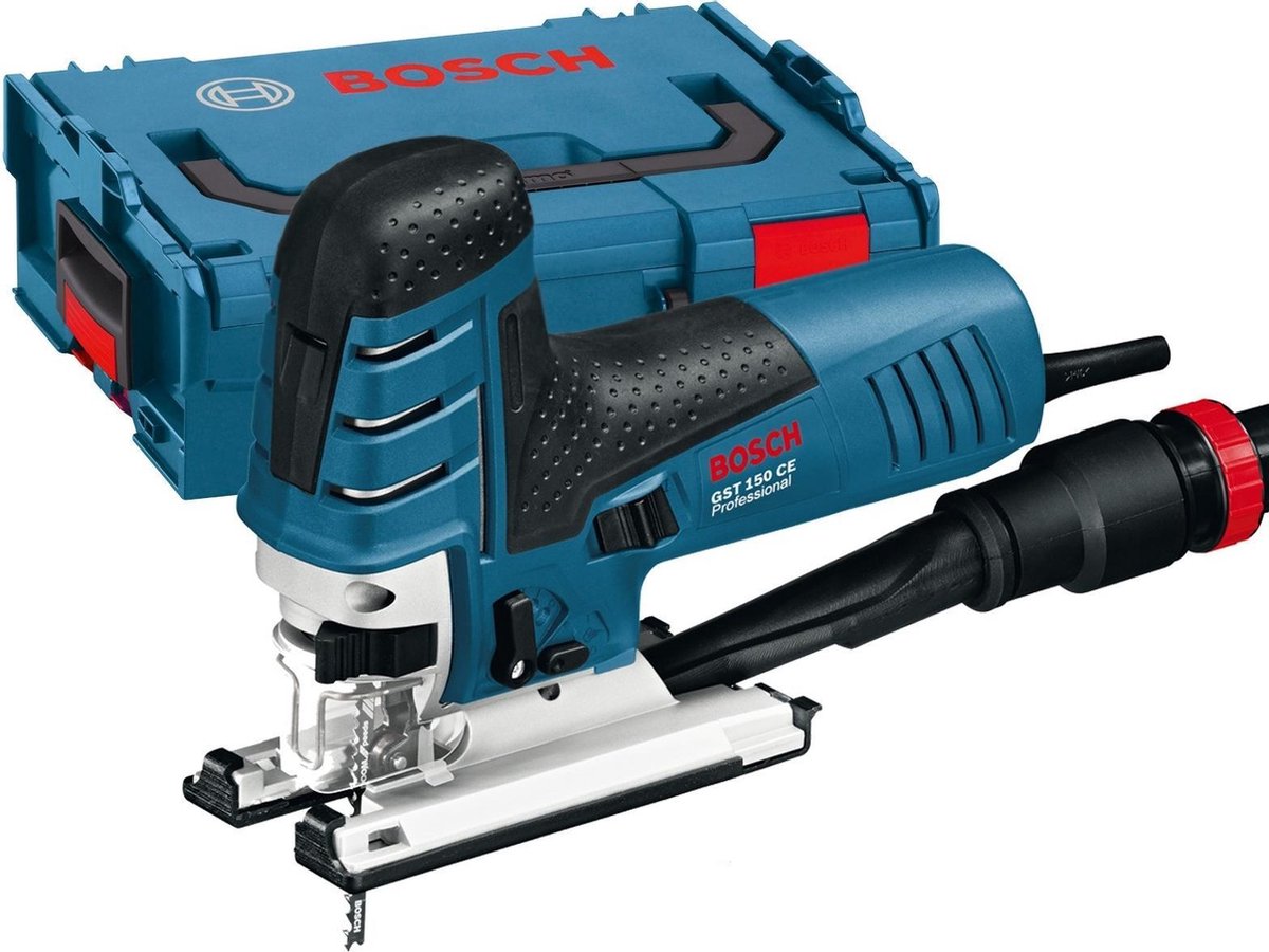 Bosch Stichsägemaschine GST 150 CE (1 x Sägeblatt T 144 D, Abdeckung, Splitterschutzplatte, Gleitfuß, Saugdüse)