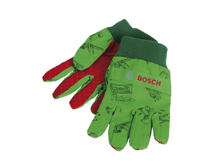Klein Toys Bosch Gartenhandschuhe – 1 Größe – ab 3 Jahren – 90 % atmungsaktive Baumwolle – grün rot
