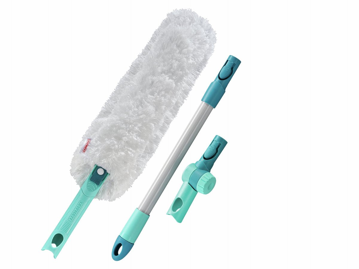 Leifheit Super Duster Staubwedel XL, inkl. Griff mit Biegung - waschbar - flexibel - Klicksystem