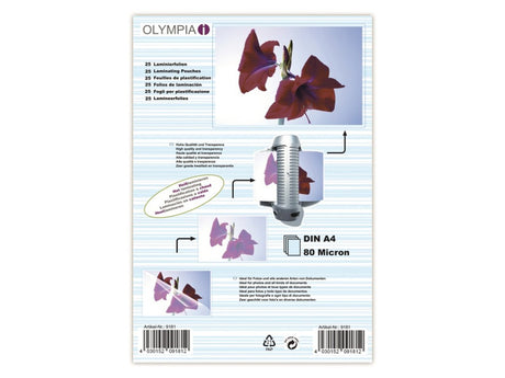 Olympia 1x25--Laminierfolie-Din-A4-80-Mikron