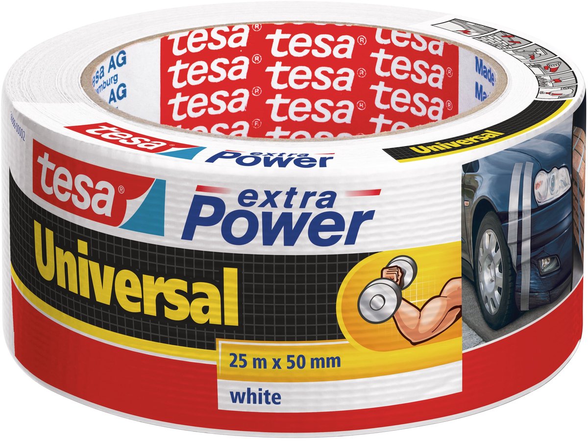 Klebeband Tesa Universal Extra Power 50 mm x 25 m weiß