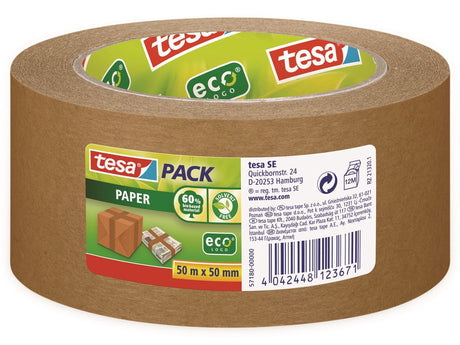 Ecotape Tesapack-Papier 50mx50mm braun reißfest