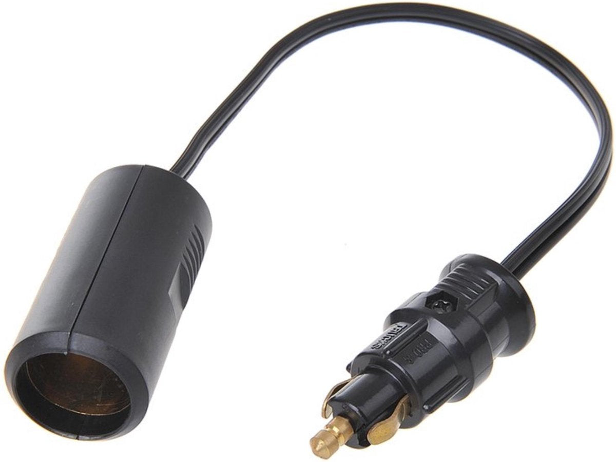 Proplus verloopkabel din stekker naar sigarettenaansteker - 25 cm - 12v 24v - max 8a
