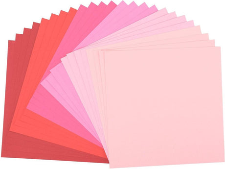 Vaessen creative cardstock - rood - 30,5 x 30,5 cm - 24 vellen - textuur - 216 g