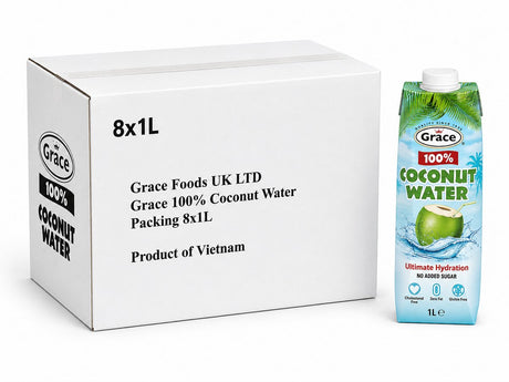 Grace 100 % Kokoswasser – 8 x 1 l – Vorteilspackung