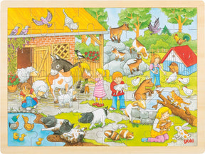 Goki-Puzzle, Streichelzoo. 48 Stück. 3+