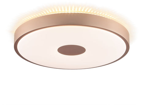 Brilliant tavis - plafondlamp - led 24w - 2900lm - 3000k - 3 steps dimbaar - sunny backlight - rosé goud
