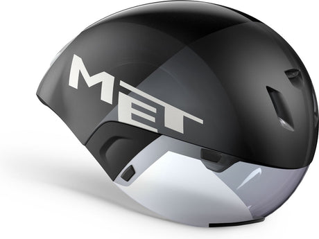 Mit Codatronca Fahrradhelm - Zeitfahren - Größe M - Schwarz Silber Matt Glänzend