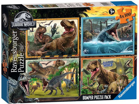 Ravensburger Jurassic World Puzzle 4x100 Teile mehrfarbig
