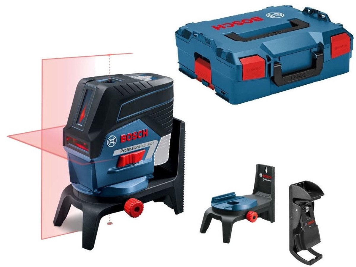 Bosch Professional GCL 2-50 C Akku Kreuzlinienlaser rot 12V + Deckenklemme Grundkörper in L-Boxx - 0601066G08