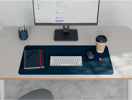 Leitz große Schreibtischunterlage 80×40 cm – rutschfest – Schreibtischunterlage – wasserfest – für Tastatur-Maus – Nachtblau