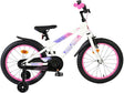 Volare Lily Kinderfahrrad – Mädchen – 18 Zoll – Weiß Rosa Lila