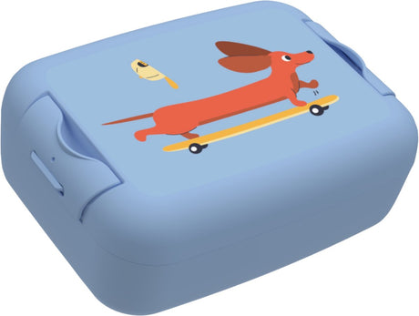 Day to day lunchbox hond - 825ml - brooddoos voor kinderen - bpa-vrije lunchtrommel - gemaakt in belgië - blauw - 170x120x65mm