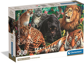 Clementoni Puzzle Wildkatzen, 500 Teile.