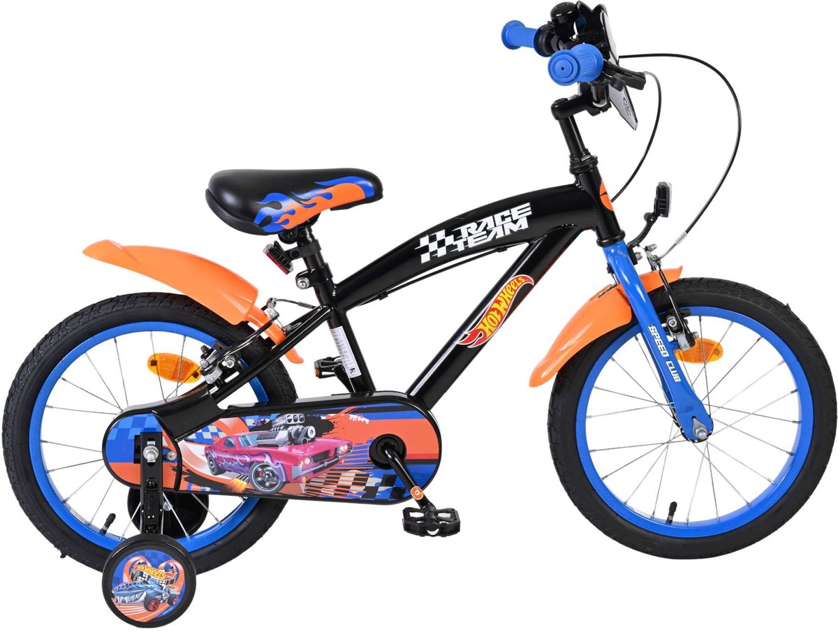 Heiße Räder Kinderfahrrad - Jungen - 16 Zoll - schwarz orange Blau - Zwei Handbremsen