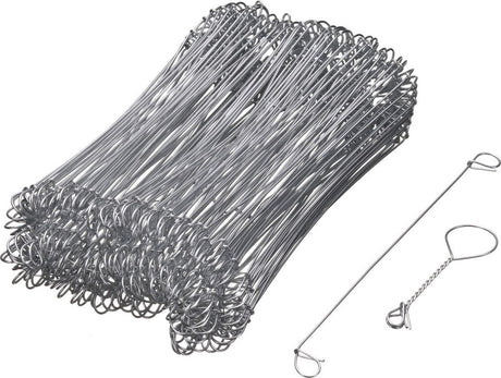 Natur – Doppelschleifen-Eisendraht (200 Stück) – 16 cm x 1 mm