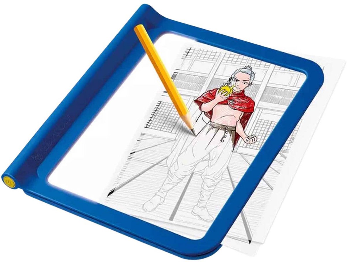 Kidywolf k-draw pro manga – beleuchtetes Zeichentablett für Kinder – A4-Format mit doppelseitigen Funktionen – 8+