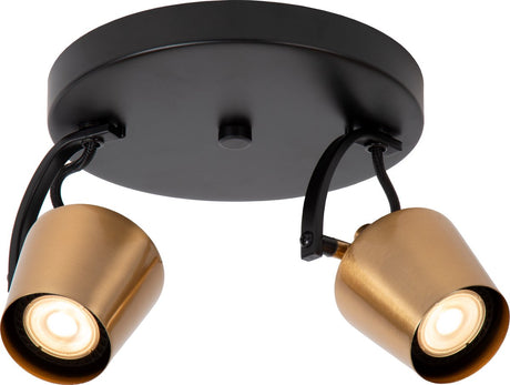 Lucide Emile - Deckenstrahler (Deckenleuchte) - ø 20 cm - 2xGU10 - mattgoldenes Messing