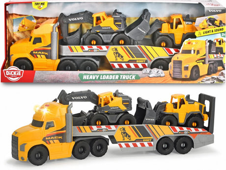 Dickie Toys Mack Volvo – Bagger und Lader – 70 cm – Lichtgeräusch – Spielzeugfahrzeug