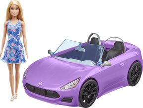 Barbie pop met paarse cabrio - modepop