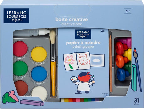 Lefranc Bourgeois Paris Lefranc Bourgeois 807264 Bildung Kinder Kreativbox 31-teilig | Mal- und Bastelset für Kinder ab 4 Jahren | Gouache, Kreide, Tonzubehör