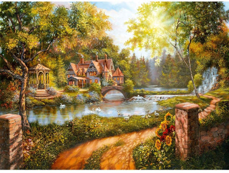 Ravensburger Puzzle Häuschen am Fluss – 500 Teile.