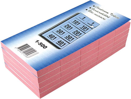 Merkloos sans marque garderobeblokken nummers van 1 t.e.m. 500, kers 5 stuks