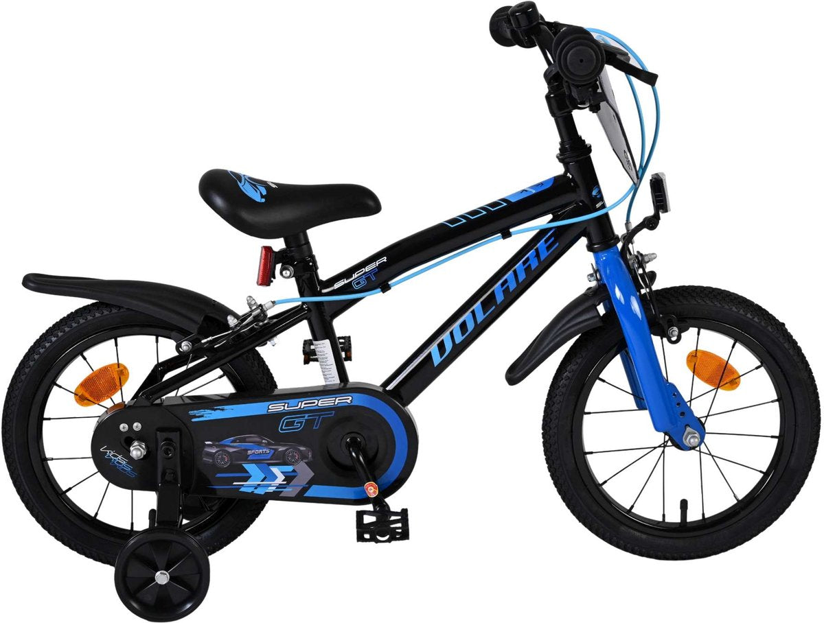 Volare Super GT Kinderfahrrad – Jungen – 14 Zoll – Blau – Zwei Handbremsen