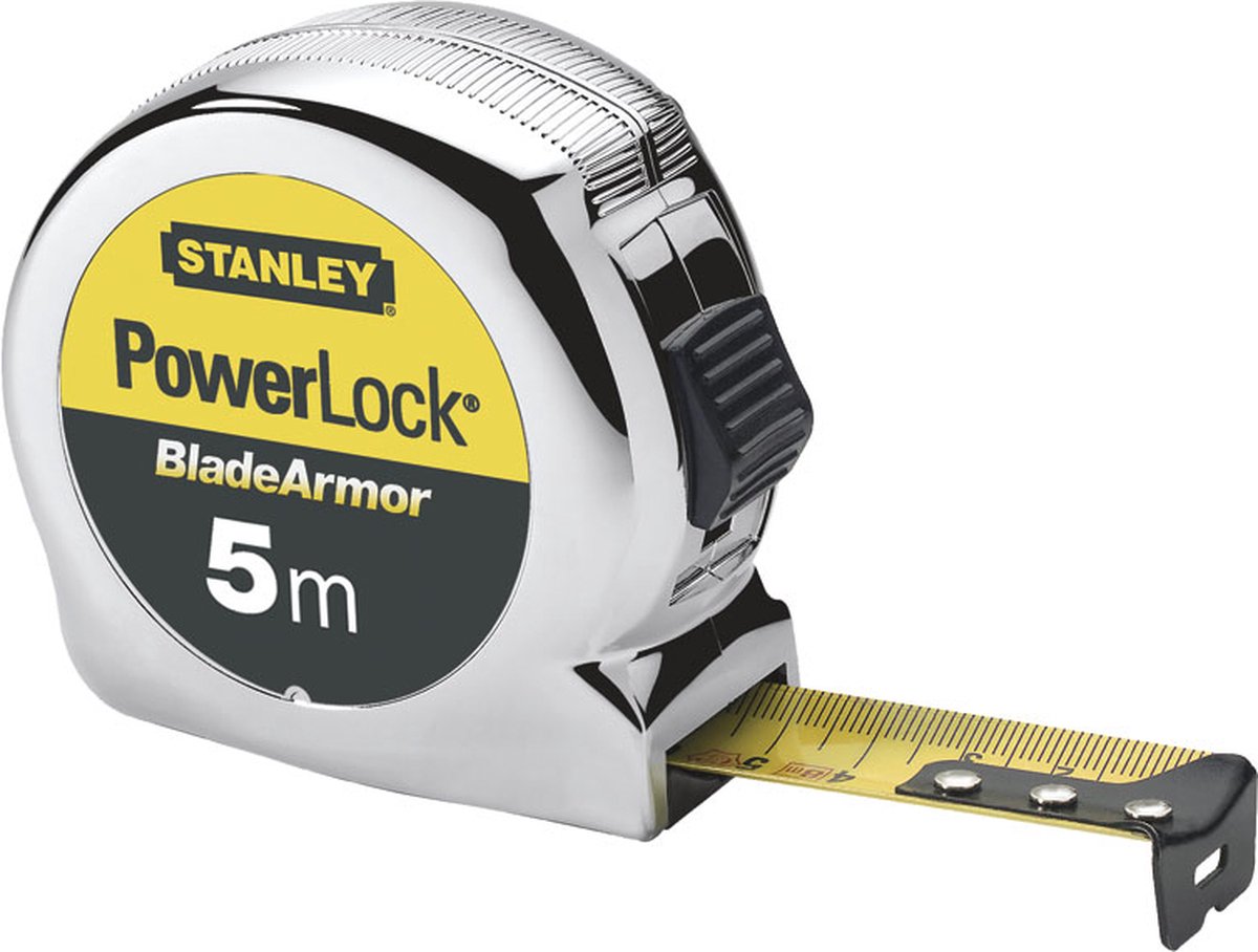 Stanley Handwerkzeuge Maßband Powerlock Klingenpanzerung | 5 Meter – 0-33-514