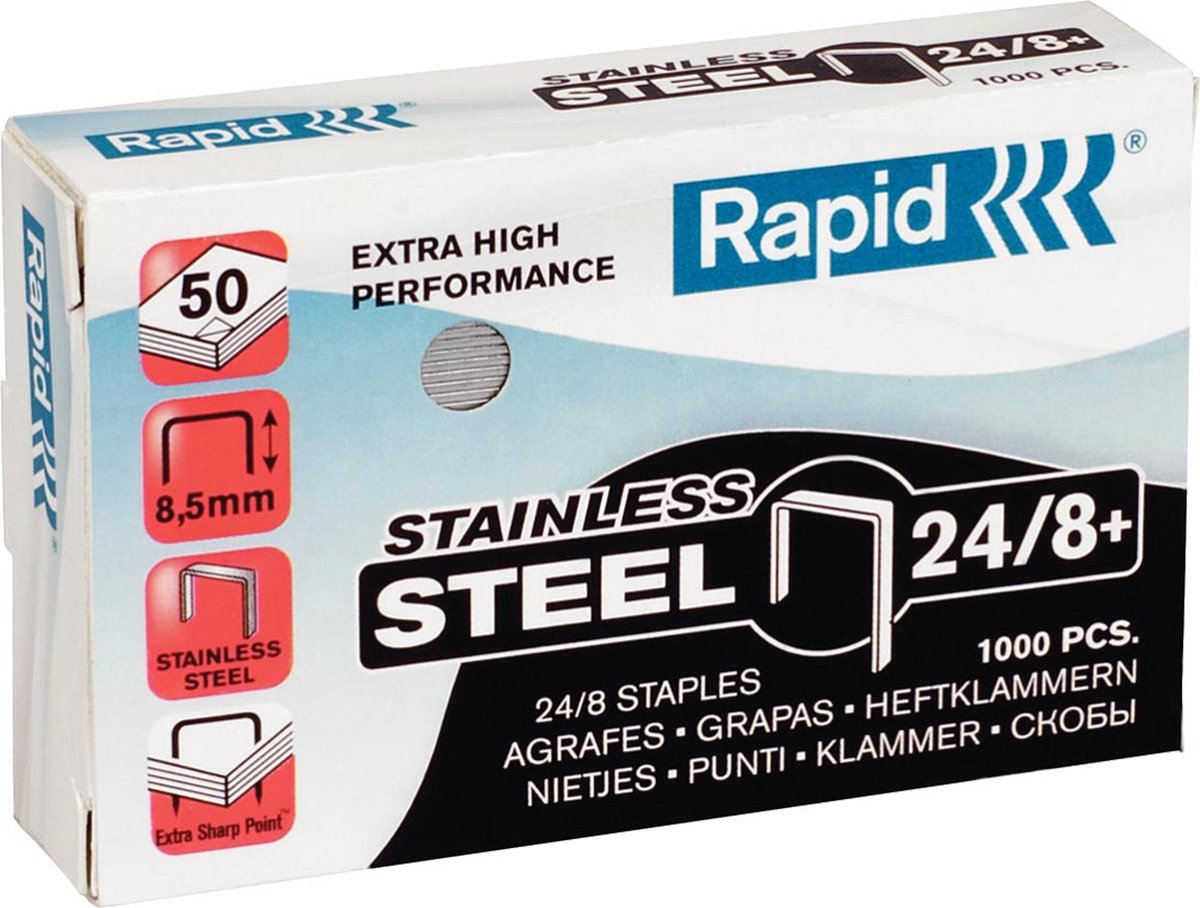 Rapid nieten 24 8 rvs superstrong 1000 stuks