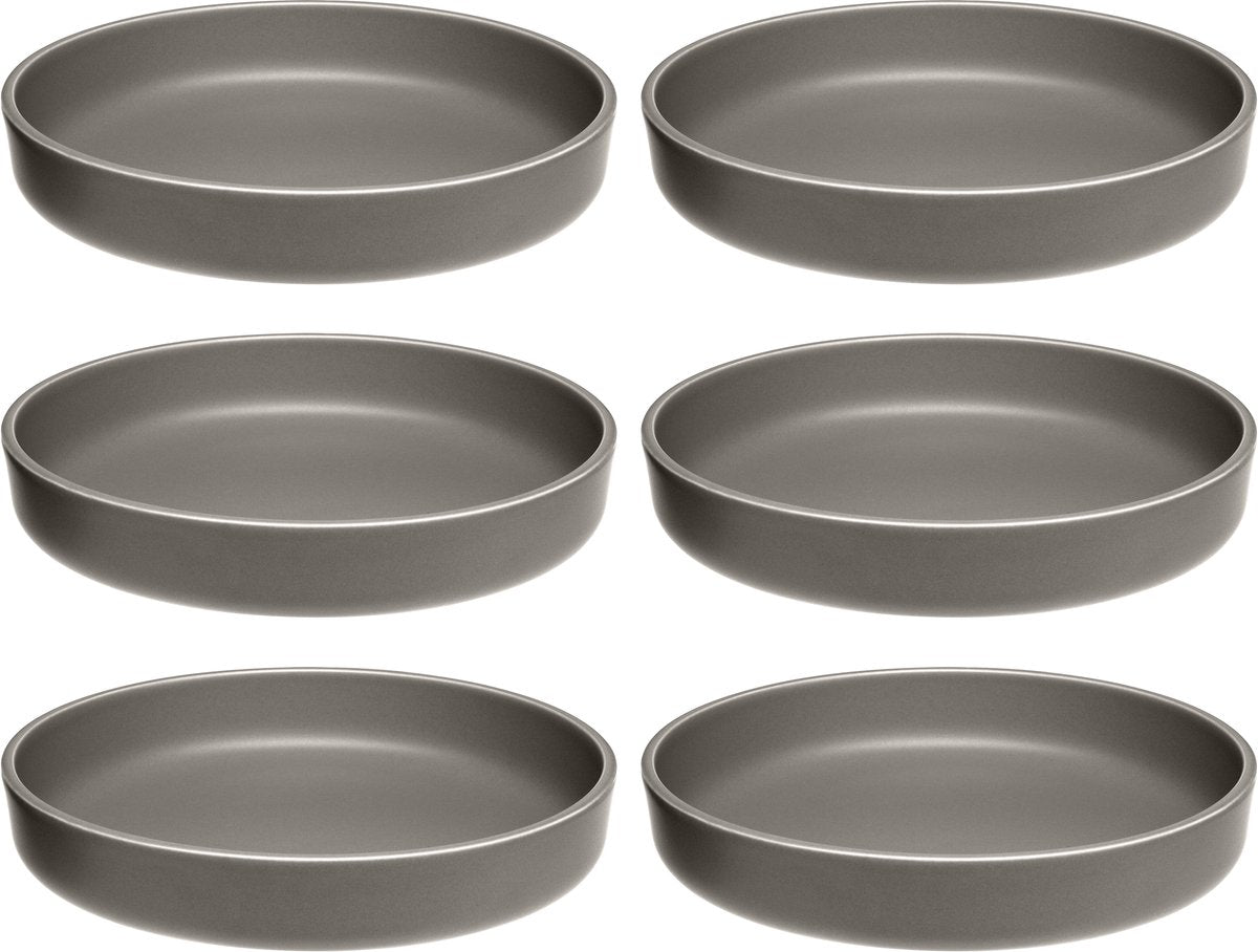 Leonardo roma bord diep 20cm taupe - set 6