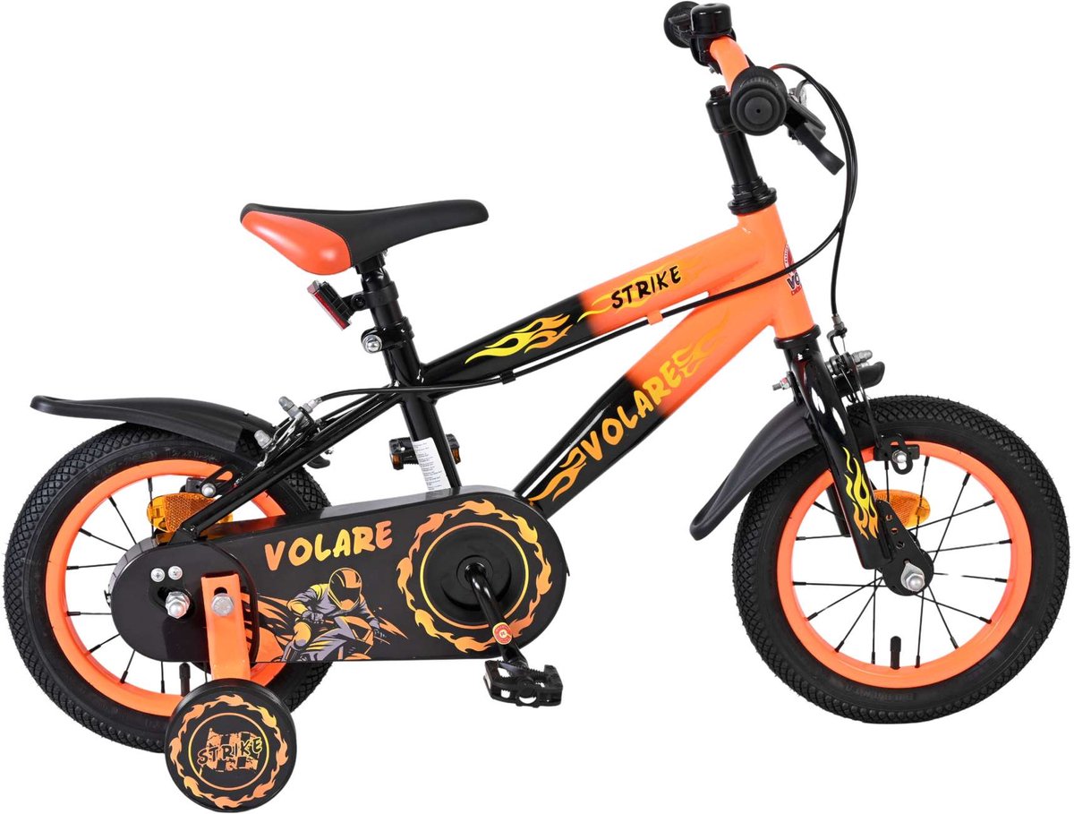 Volare Strike Kinderfahrrad – Jungen – 12 Zoll – Orange – zwei Handbremsen
